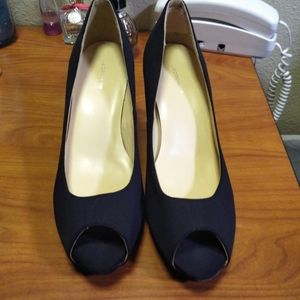 Liz Claiborne black peep toe heels